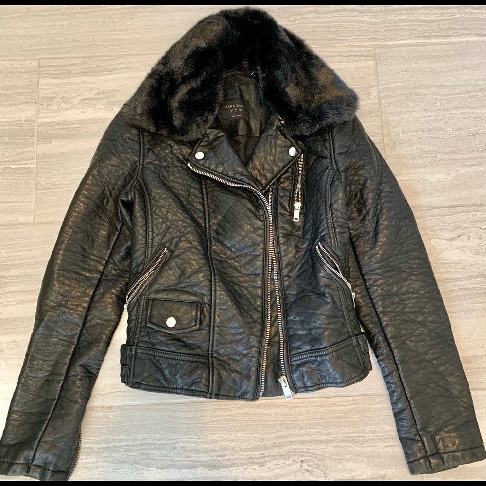 Zara Faux leather Biker Jacket